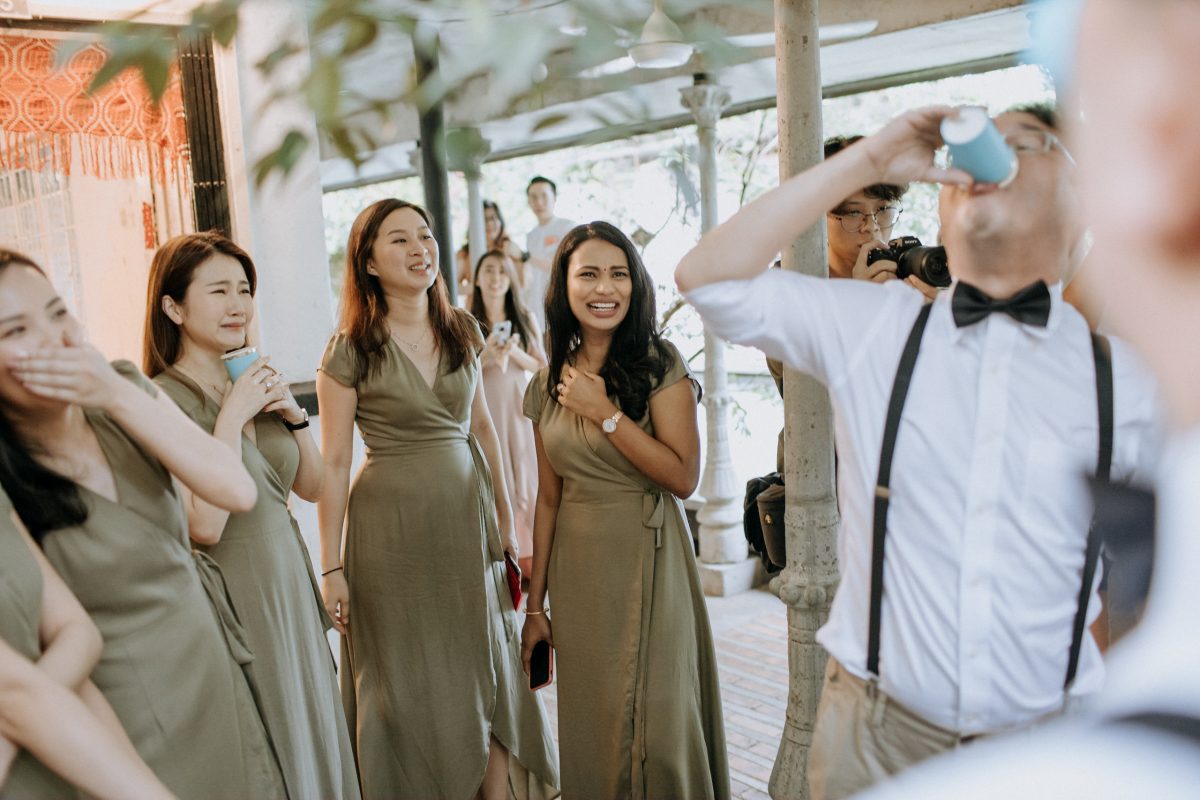 white olive green Rustic Wedding Sekeping Jugra cliff choong the cross effects kevin tan destination portrait and wedding photographer malaysia kuala lumpur bride and groom desert couple kiss romantic intimate moment scene bridesmaids beautiful parents emotional moments
